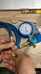 เกจเติมน้ำยาแอร์ สำหรับน้ำยา R32R410AR134a และ R22 เกจเติมน้ำยาแอร์ พร้อมอะแด๊ปเตอร์ 1/4 to 5/16 ใช้สายเกจเดิมได้เลย