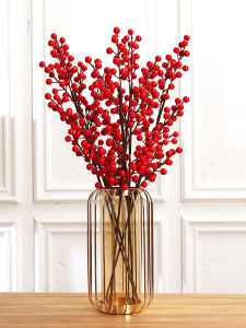 Lucky Fruit Dancing Orchid Silk Flower Fake Flower Lantern Vase Floral Home Desktop Decoration Arrangement Flower Art