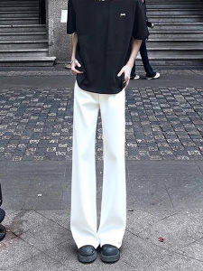 Quần Dài Nam Màu Trắng Bằng Lụa Băng Mỏng Mùa Hè Quần Dài Ống Rộng Ôm Vừa Vặn Quần Dài Thẳng Quần Dài Thường Ngày
