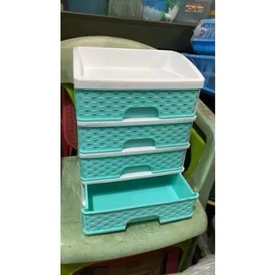 4 LAYERED MINI DRAWER CABINET WITH SIX (6) COLOR RATTAN DESIGN