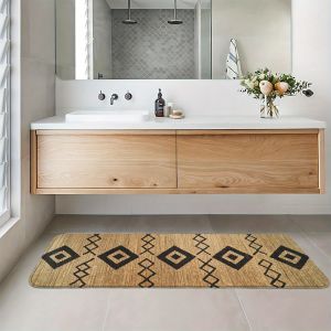 Thảm Trải Sàn Hình Cá Sọc Xanh Trắng VIKAMA Mặt Sau Bằng Cao Su Chống Trượt Cho Hành Lang Nhà Bếp Lối Vào Phòng Giặt Đồ Trang Trí Nhà Cửa