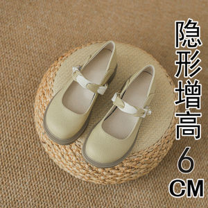 Elevated Mary Jane Shoes Womens Flat Bottom New Chinese Style Shoes for Spring Autumn Matching Skirts French Little Leather Shoes