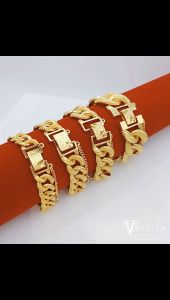[VJ]NEW! Cop916 Bracelet "Gajah King" W:1.2cm-2.5cm 999.9 Bangkok Gold Plated <Emas Bangkok Gajah>