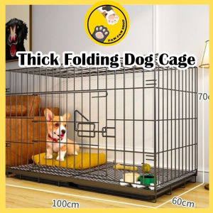 Paw Dog Cage Large Dog Indoor Household Pet Cage With Toilet Thickened Right Angle Steel