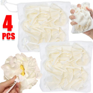 4pcs Double Sided Bath Bubble Ball / 2 in 1 Exfoliate Scrubber Cleaning Shower Balls / Hanging Towel Bath Flower for Soap