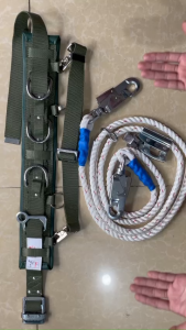 H117C - HARU Nhật Bản - Dây đai an toàn điện lực bảo hộ lao động - Gồm Dây đai bụng và dây quàng thừng 2 móc xoay