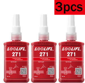 LOOLIFL | LOOLIFL Thread Locker 243 & 271 50ml 2Pcs Set Anaerobic Adhesive Medium & High Strength Screw Locking Glue Removable Permanent T