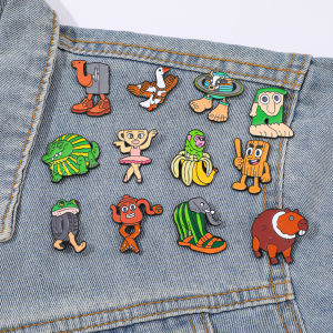 12 Pcs Cartoon Role Brooch Creativity Cute Tungtungtungsahur Enamel Pin Backpack Clothing Jewelry Metal Badge Accessories Gift