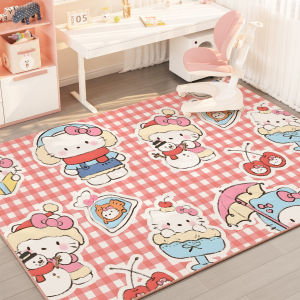 Clow M Cartoon Carpet Lovely Bedroom Ins Kids Bedside Blanket Household Minimalist Wall-to-Wall Carpet Washable and Erasable
