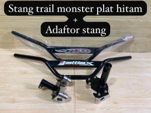 Stang trail paketan stang trail monster plat hitam+adaftor stang
