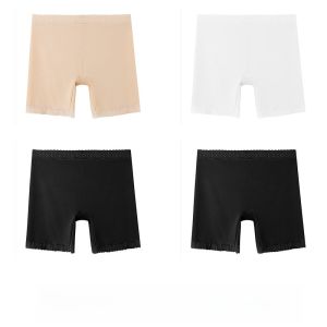 Miiow | MiiOW Womens Safety Pants High Waist Ice Silk No Roll Edge Anti Bacterial Bottoming Trousers Two In One Design Summer New