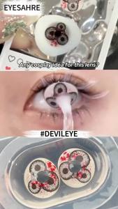 EyeShare | EYESHARE 1 Pair Cosplay Color Contact Lenses Halloween Red Anime Lenses White Eyes Contacts Black Lenses Crazy Eye Lenses Yearly