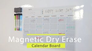 Universal Magnetic Bulletin Whiteboard Magnetic Dry Erase Weekly Calendar for Fridge 2 Fine Tip Markers 1pc Eraser