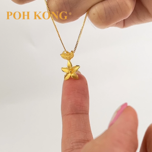 POH KONG 916/22K Gold Anggun Lily Flower Pendant