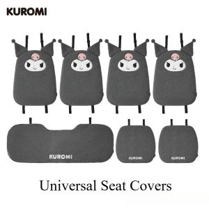 Sanrio Kuromi Cartoon Car Cushion for Women Winter Universal Cute Rear Seat Cover Four Seasons Interior Car Seat Accessories