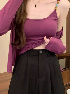 chaqi | Thai Style Beaded Retro Mini Strap Vest Women Summer Inner Wear Beautiful Back Bra Integrated With Chest Pad Top