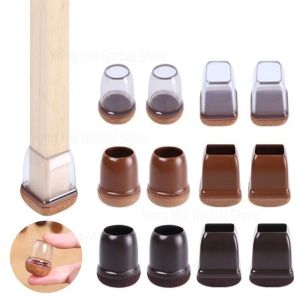 8/16Pcs New Table Chair Leg Protective Caps Thicken Silicone Furniture Foot Legs Cover Floor Protector with Wrapped Felt Bottom