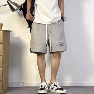 Pure Cotton Heavyweight Shorts Mens Summer New American High Street Loose Embroidery Casual Sports Five-Quarter Pants