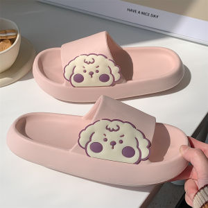 Sweet Cute Little Lamb Slippers Womens Summer Anti-Slip Home Slippers Comfortable Home Fabric Design EVA Material