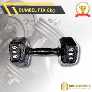 Dumbel  Fix Hexagonal 8kg Full Besi