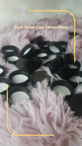 Black Durable and Secure Screw Cap 24mm/28mm Neck Size by Haven & Hearth Creations PER 20/50/100 PCS
