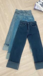 Celana Panjang Wanita High Waist Jeans Baggy Jeans Lipat Bawah Biru Retro | [BAYLE] - 1057 SB JEANS