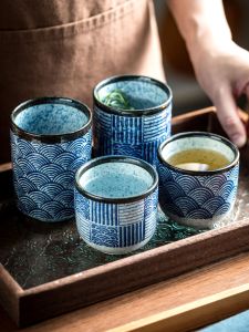 High-End Ceramic Cup for Drinking Water Handheld Straight Body Cup Owner Cup Tea Cup Home Use Vintage Style Ceramic Cup