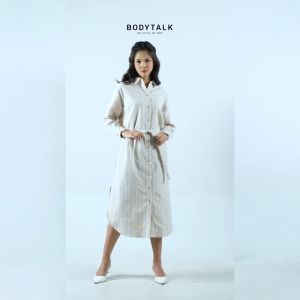 Bodytalk Dress Wanita Isadora Khaki Cream 74129T9KC