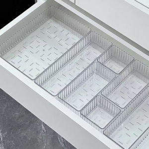 Stackable Acrylic Drawer Organizer - Adjustable Divider Trays for Cosmetics Modular Makeup Storage Box