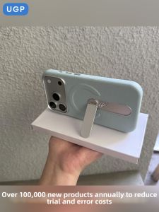 UGP | Mint Green Leather Texture Stand Case for iPhone 17Pro Max