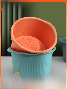 Plastic Massage Foot Bath Tub for Home Use Deep Soaking Leg over Knee High Warm Health Care Large Deep Bucket Foot Wash Basin