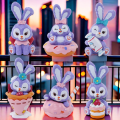 Healing Dessert Series Cute Rabbit Star Daiyu Figurine Desktop Ornaments Gifts Static Model Toy Blind Box Tea Party LuLu Series. 
