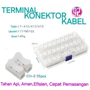 Terminal Konektor Kabel Quick Wiring Block Tekan Jepit Kuat Aman Cepat Anti Api