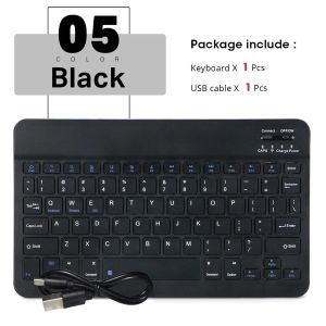 10inch Bluetooth Wireless Keyboard Rechargeable For Mobile Phones Tablet Portuguese Spanish French AZERT For Android ios Windows