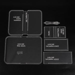 1set DIY Acrylic Making Pattern for Leather Wallet HandbagTransparent Acrylic Designing Pattern Leather Purse Craftwork Mold