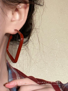 Retro Simple Red Earrings Womens 925 Silver Needle 2025 New Hot Unique High-grade Ear Studs Fashion Jewelry Accessories