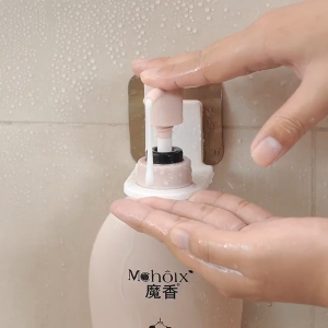 PVN18140 Giá móc treo chai nước rửa tay  dầu gội đầu sữa tắm dán tường Living C TC siêu dính chịu lực 3kg T8
