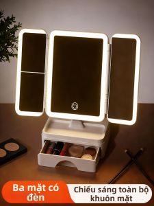 DENGJIE | Gương Trang Điểm Có Đèn LED Để Bàn