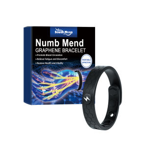 South Moon Numb Mend Graphene Bracelet Relieve Dizziness Discomfort Physical Help Easily Strengthen Overall Circulation System for Men Silicone Material Health Energy Bangle (1pc)