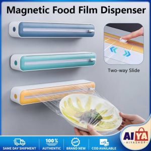 Fixing Foil Cling Film Wrap Dispenser Food Wrap Dispenser Cutter Plastic Sharp Cutter Storage Holder Kitchen Tool Accessories