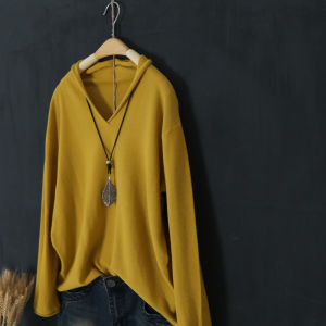 Loose Fit Pure Cotton Knitwear Long Sleeve Crew Neck Base Shirt Womens Casual Versatile Thin Spring Autumn New Style plus Size