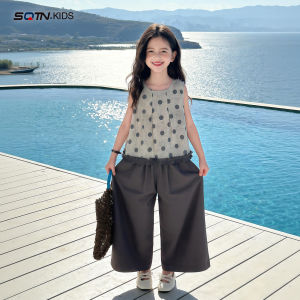 SQTN.KIDS | Korean Fashion Girls Summer Set Sleeveless Tank Top and Wide Leg Pants