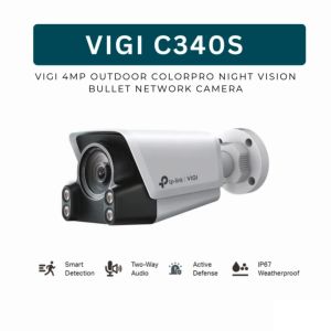 TP-Link Official Store | VIGI C340S | 4MP Outdoor ColorPro Night Vision Bullet Home Security Network CCTV Camera Connect to Cellphone