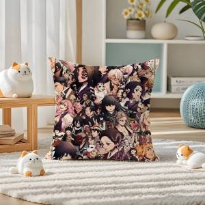 Bandai | Demon Slayer Shinazugawa Sanemi Anime Plush Pillow Cover Soft Short Plush Cushion Cover For Sofa Bedroom Home Decor Gift