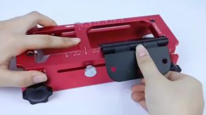 YYM 2‑in‑1 Hinge Drilling Fixture Kit Aluminum Alloy Door Hinge Locator Stable Door Frame Woodworking DIY Installation Tools