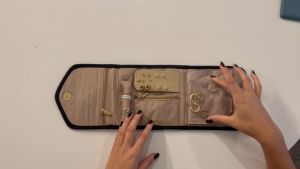 Travel Jewelry Organizer Bag Roll Foldable Jewelry Case Multifunction Jewelry Storage Bag