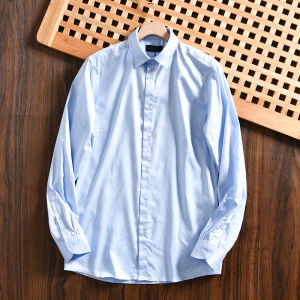 Export to Europe and America! Full Cotton Poplin! Export Men Business Silm Pure Color Versatile Casual Long Sleeve Shirt Autumn
