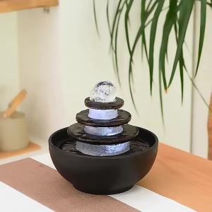 Water Fountain Indoor Feng Shui Water Feature Decorative Items Display Decorative Accessories Water Fountain Indoor Good Luck Comes Flowing Water  Decoration Home High-End