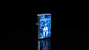 Zippo Kryptek Pontus Design Street Chrome Pocket Lighter - 49334 - Lighter without Fuel Inside - ไฟแช็กไม่มีเชื้อเพลิงภายใน