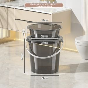 NAIFUNA | Reinforced Handle and Lid Plastic Water Storage Bucket